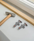 Heavy Duty Push Door Catches for Cabinets Hidden Latch, beetle shape on window sill with hammer, adjustable rebound force