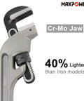 24 Inch Offset Pipe Wrench Aluminum Light As A Feather Yet Tough As Nails With 2.7 Inch Jaw Opening Up To 70 mm Clamping Capacity