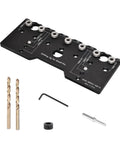 Adjustable Shelf Pin Jig For Cabinets Delivers Dead On Accuracy And Straight Hole Punching Built From Heavy Duty Aluminum Alloy with accessories.