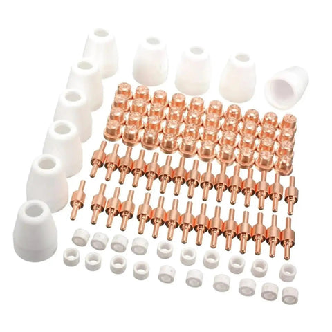 Ultimate 85 Pc Plasma Cutter Consumables Kit For Pt31 Lg40 Torch Cta And CT416 CT518D 40 Amp Machines ceramic and copper parts