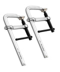 Beefy Heavy Duty 6 Inch F Style Bar Clamps 480 Lb Clamping Force 3 And 1 Eighth Inch Throat Built For Woodworking Cabinetry Welding And Workshop Projects 2 Pack, two steel clamps