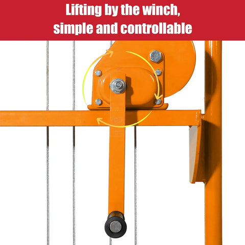 The Heavy Duty Manual Pallet Stacker Material Lift Winch Loader With 330 Lbs Capacity And Rubber Swivel Casters For Hassle Free Shop Floor Freight Hauling