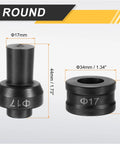 Hydraulic Hole Punch Die 17mm Round For CH60 Electric Punching Machine 40Cr Steel Black Finish Upper Lower Dies Dimensions