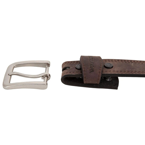 Full Grain Leather Work Belt For Men, Rugged Brown Heavy Duty Belt With Triple Stitching, Built To Last Durable Construction For Trades, 34 Inch Waist, Worksite Ready Comfort And Reliability On The Job