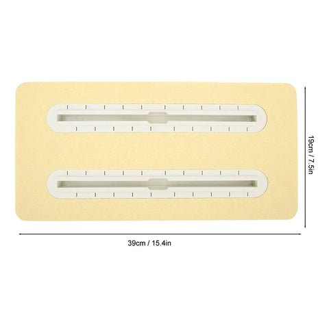 Lightweight Hydrofoil PVC Foam Box With Track Rail Mount For Outdoor Use White Durable Plastic Construction Easy Install Weatherproof Box For Secure Water Sports Setup, top view showing dimensions