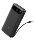 Hella Reliable Portable Charger And 20000 Mah Power Bank With Built In Usb C Cable Delivers Beast Mode Fast Charging For Laptops Phones And Tablets Super Travel Game Changer Black, showing sleek design and integrated USB-C cable.