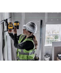 3 X 360 Degree Laser Level Kit With Fine Adjustment, 20V/12V MAX Power, Green Beam, Class II, 10 Hour Run Time On 20V Max Battery, Bright Yellow Case For Precise Plumb And Level Lines In DIY And Pro Projects, used on wall mount