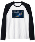 Mens Part Time Stripper Electrician Wire Stripping Baseball Raglan Tee For Badass Linemen And Electricians graphic design on a black and white raglan shirt.