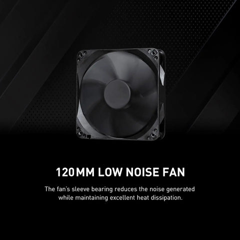 Mag A650BN 650W Non Modular Power Supply With 80 Plus Bronze Certified Low Noise Fan showing 120mm fan with sleeve bearing.