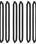 Front view: six black gasket strips for Geryon vacuum sealer replacement parts.