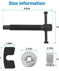 Dimensions of Pro Grade Dope 3 In 1 Car Brake Caliper Piston Rewind Tool showing size of various components of the heavy duty kit.