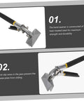 Manual Metal Bender Tool With Straight Jaw Hand Seamer featuring heat-treated steel and anti-slip jaws for duct crimping.