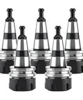 Five Heavy-Duty ER32-50L Balance Collet Lathe Chuck Tool Holders For ISO30 CNC Milling, Stainless Steel With Pull Stud
