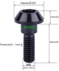 Set Of Six Titanium Brake Disc Bolts M6 20mm For Suzuki GSXR And Yamaha R1 R6 YZF Grade 5 Titanium Alloy Black High Strength