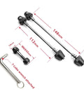 Anti Theft Bicycle Locking Skewer Set With 7 Lobe Security Key for Mountain and Road Bikes with 112mm and 148mm skewers.