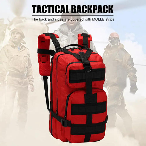 Heavy Duty 25L Waterproof Hiking Backpack For Outdoors Rucksack With Laptop Compartment Expandable Design Side Bottle Holder