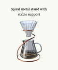 Go To Pour Over Coffee Maker Set With 20oz Borosilicate Glass Carafe Bamboo Base And Spiral Stand V Shaped Dripper 100 Paper Filters Plastic Free Manual Brewer For Home And On The Go Brewing with spiral stand and glass carafe