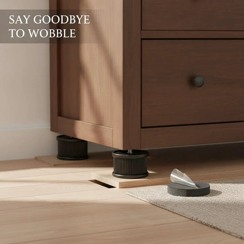 Sturdy Leveling Feet For Cabinets And Appliances With Sponge Pad Base And Adjustable Height, Heavy Duty PP Plastic Foot in use