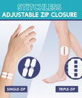 Wound Closure Strips Kit With Butterfly Bandages And Quick Clot Suture 32 Pcs Emergency First Aid Grab And Go Kit applied on arm and leg
