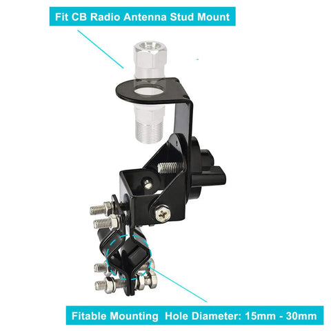 Vehicle CB Radio Antenna Mirror Mount Bracket for Car Truck SUV Roof Rack Pole Mount With SO239 Female Connector