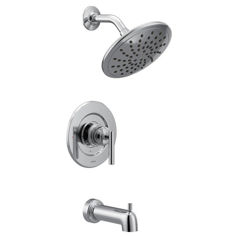 Gibson Chrome Posi-Temp Tub And Shower Trim Kit With 8-Inch Rain Shower Valve Required, M-PACT Compatible, Slick Install