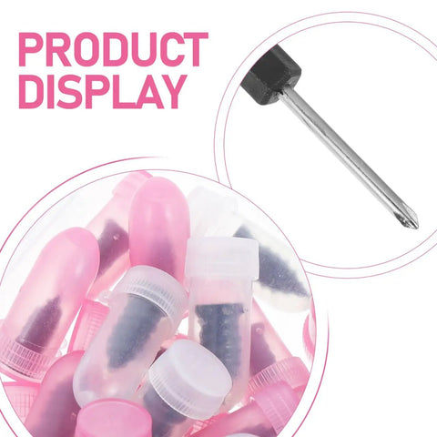 61Pcs Vacuum Tire Repair Nail Kit With Screwdriver For Cars, pink rubber nails and screwdriver detail