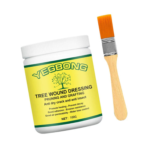 Pro Grade Bonsai Cut Paste Pruning Sealant With Brush For Tree Wound Repair And Grafting, Portable Wound Filler For Shrubs And Fruit Trees, Rain Resistant And Easy To Apply, 100g jar and brush