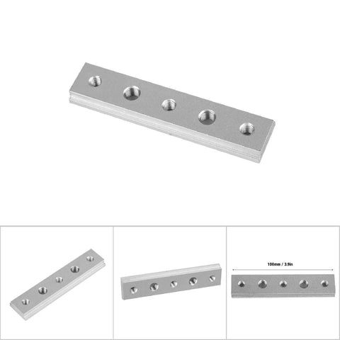 Heavy Duty T Slot Miter Track Jig Set for Woodworking, Aluminum Alloy Rail Miter Bar, showing threaded holes and dimensions