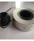 Side view of Absolute Encoder APAL190H80 12 GM24BR high precision rotary encoder with compact design and coiled cable.