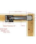 Close-up view of Top Shelf 3 In 1 Eccentric Wheel Nut Connectors For Furniture Assembly with detailed measurements and installation guide.