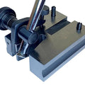 Workhorse Steel Surface Gauge With Fine Adjustment And Retractable Pins 9 And 12 Inch Post Lengths Bottom V Groove For Cylindrical Work with steel base