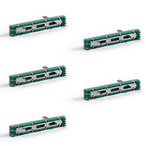 5Pcs 10K Slide Potentiometer Kit, Linear 60mm B10K 3 Pin Fader, Durable Carbon Film Electronic Pot for audio mixing gear control