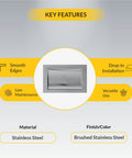 Image of Heavy Duty Brushed Stainless Steel Drop In Deal Tray 12 Inch Wide 10 Inch Deep With 1.56 Inch Height for countertop transactions