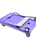Beefy Heavy Duty Foldable Handcart With 330 Lb Capacity Flatbed Hand Truck For Home Office Warehouse And Garden Use Anti Slip Deck Keeps Your Loads Secure On luggage boxes boards and more, purple deck folded flat
