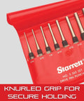Set of Pro Grade Drive Pin Punch with Knurled Grip for Fast Pin Installation and Removal in Workpieces, showing 1/4 inch size.