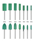 Heavy Hitter 100 Piece Abrasive Rubber Mounted Points 3mm Shank Knockout Set showing various sizes for grinding and polishing.