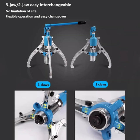 15 Ton Hydraulic Bearing Puller Kit With 2 Jaw And 3 Jaw Configurations For Gear Extraction And Hub Separation Good For Brake Drum And Pulley Removal Handling 33000 LB Capacity Makes Auto Repair Simpler For Mechanics And DIY Fans Handling Flexibility, 2-jaw and 3-jaw setup