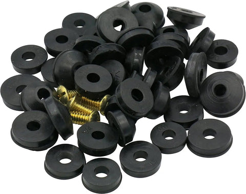 48 Piece Faucet Washers And Brass Bibb Screws Assortment For DIY And Professional Repairs With Flat And Beveled Washers For Plumbing