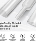 Clear Heat Shrink Tubing Kit With 580 Pcs EVA Material In 11 Sizes Pro Grade Heavy Duty For Electrical Insulation Wire Repair