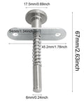Spring Loaded Plunger Cabinet Latches Stainless Steel Flat Pin Hinges 2 Pack Durable Wear Resistant Security Latch Hardware