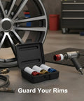 Dont Scratch Your Rims With These Heavy Duty Coated Impact Socket Set For Lug Nut Removal And Installation Featuring 5 Piece Alloy Steel Kit With Durable Storage Case For Seasonal Tire Rotations And Auto Maintenance Jobs. 5-piece coated alloy steel 1/2-inch drive lug nut socket set in case