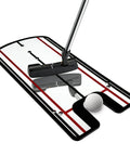 Putting Mirror Alignment Training Aid For Golf with putter and ball, professional-grade tool shown in use on putting surface.