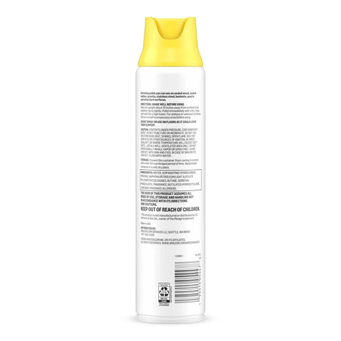 Straight Up Fresh Lemon Furniture Polish Spray That Cuts Through Grime Cleans Hard And Shields Sealed Wood Leather Granite For A Slick Superb Finish With Zero Waxy Buildup In Every Bottle 9.7oz label on back of spray bottle.