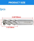Rannb square end mill, 1/2 in dia, 1/2 in shank, 4-flute, HSS, side view, 2pcs
