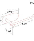 Dimensions diagram of Self Adhesive Stainless Steel Towel Ring Holder For Kitchen And Bathroom No Drill Mount Anti Rust SUS 304 Towel Bar