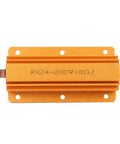 Beefy 200W 8 Ohm Aluminum Housed High Power Resistor for Industrial Equipment Power Supply and Top Tier Audio Systems Rugged Professional Grade Electrical Component, orange with mounting tabs