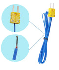 Go To Pro Grade K Type Mini Thermocouple Temperature Probe 2 Meter Cable Pack Of 2 For General Temperature Measurement From Minus Forty To Two Hundred Fifty Celsius Compatible With Type K Instruments