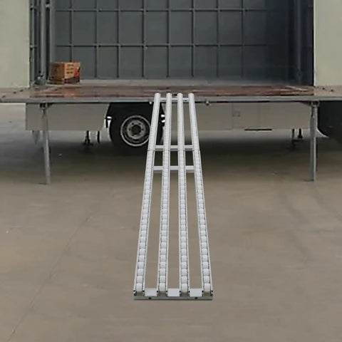 Collocatable Conveyor Roller 12W x 79L Foldable Unpowered Gravity Conveyor Table with Four Rows unloading at dock