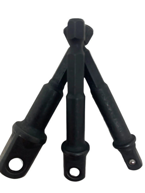 Impact Driver Socket Adapters 3 Piece Set With 1/4 Hex Shank To 1/4 Drive 1/4 Hex Shank To 3/8 Drive And 1/4 Hex Shank To 1/2 Drive