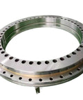 Heavy Duty Rotary Table Bearing Built Like A Tank For Rock Solid Precision Rotation Slewing Ring Turntable Setup For Professional Machine Shops And Factory Gear 600mm showing detailed close-up of bearing with outer holes.